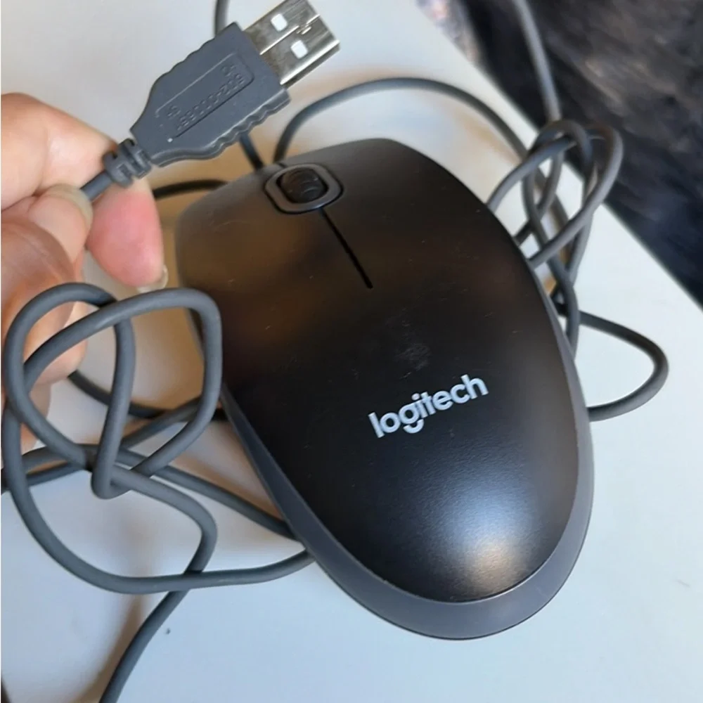 Logitech Black Wired USB Optical Mouse with Scroll Wheel